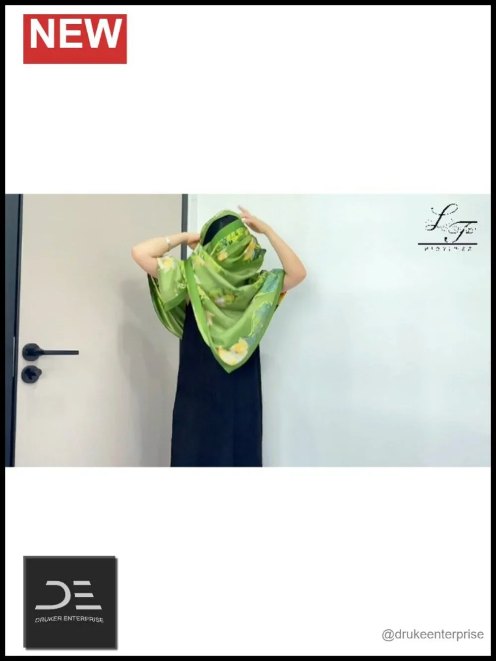Lightweight Floral Shawl Scarf - Polyester Simulated Silk Wrap